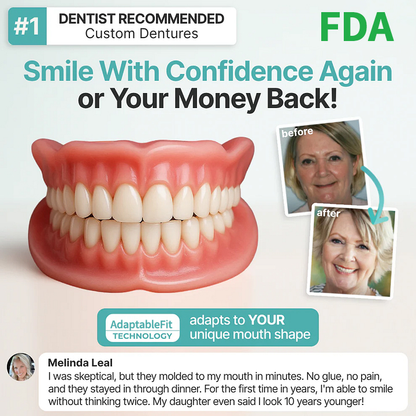 🌎Ends Today: 70% OFF! - Custom-Fit Full Functional Dentures Make you more confident✨